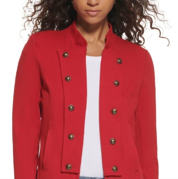 NWT Tommy Hilfiger Women's Casual Band Jacket Chili Red Color - Size Large - Picture 2 of 11